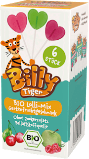 Lolli Gartenfruchtgeschmack Himbeer-Apfel-Kirsche (6x6 g) ab 3 Jahren Billy Tiger