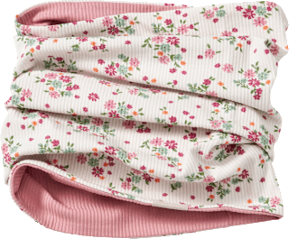 Loop Schal mit Ripp-Struktur & Blumen-Muster, weiß ALANA