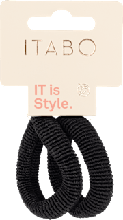 Rebraste gumice za kosu – mekane crne ITABO