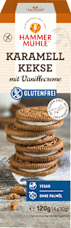 Karamellkekse mit Vanillecreme, glutenfrei Hammermühle