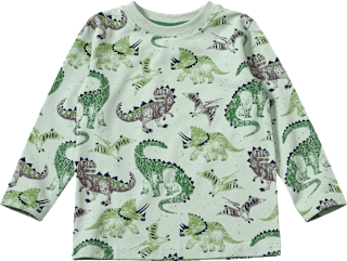 Langarmshirt Pro Climate mit Dino-Muster, grün, Gr. 110 ALANA