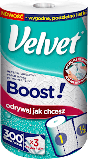 Ręcznik papierowy Boost!, 300 półlistków, 3 warstwy Velvet