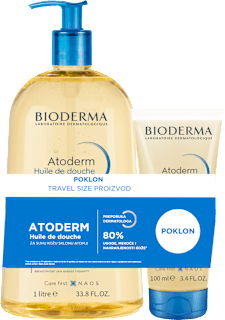 Ulje za tuširanje Atoderm (1 l) + putno pakiranje (100 ml) BIODERMA