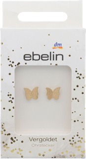 Uhani z motivom metulja, pozlačeni ebelin