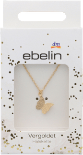 Ogrlica Metulj, pozlačena ebelin