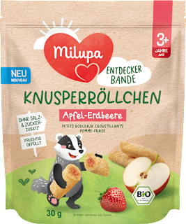 Kindersnack Knusperröllchen Apfel-Erdbeere ab 3+ Jahren Milupa