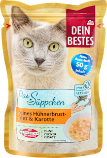 Nassfutter Katze, Suppe mit Hühnerbrustfilet & Karotte, das Süppchen Dein Bestes