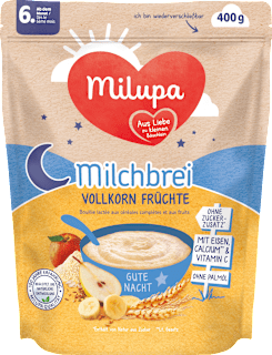 Abendbrei Milch Vollkorn Früchte Gute Nacht ab dem 6. Monat Milupa