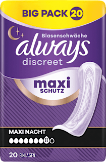 discreet Einlagen Inkontinenz Maxi Nacht, Big Pack always