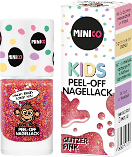 Nagellack Peel-Off Glitzer pink für Kinder MINICO