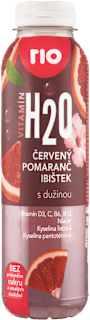 Nesýtený nealkoholický nápoj Vitamín H20 červený pomaranč ibištek s dužinou Rio