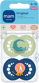 Schnuller Original Pure blau/grün 6-16 Monate mam