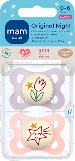 Schnuller Original Night rosa/violett 0-6 Monate mam
