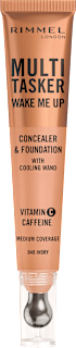 Korektor rozświetlający z masującym aplikatorem, witaminą C i niacynamidem Multi-Tasker Wake Me Up nr 040 Ivory  RIMMEL LONDON