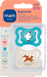 Schnuller Supreme blau/beige 0-6 Monate mam