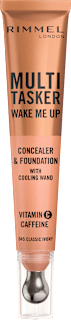 Korektor rozświetlający z masującym aplikatorem, witaminą C i niacynamidem Multi-Tasker Wake Me Up nr 025 Rose Ivory  RIMMEL LONDON