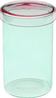 Aufbewahrungsdose aus Glas, rosa/grün (15,5x9,5 cm) dm home