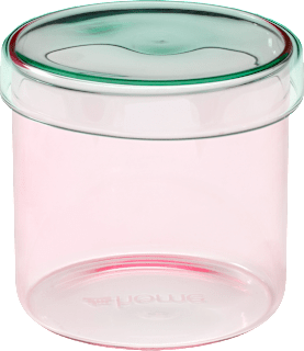 Aufbewahrungsdose aus Glas, rosa/grün (9,5x9,3 cm) dm home