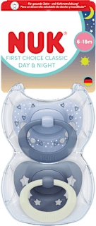 Schnuller First Choice Classic Day & Night, blau, 6-18 Monate NUK