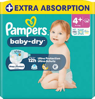 Windeln Gr. 4+ (10-15 kg) Pampers baby-dry