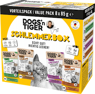 Nassfutter Katze Schlemmerbox Multipack (8x85 g) DOGS'n TIGER