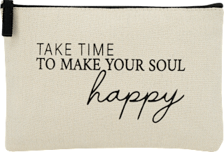Kosmetiktasche Beige "Take Time To Make Your Soul Happy" manòu