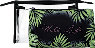 Kosmetiktasche Schwarz / Grün "Wild Life" manòu