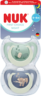 Schnuller First Choice Night Silikon, grün/blau, 0-6 Monate NUK