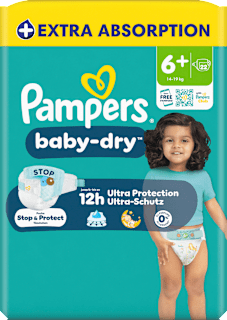 Windeln Gr. 6+ XL (14-19 kg) Pampers baby-dry