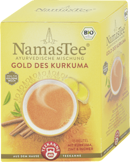 Bio Koreninovo-bylinný čaj NamasTee Gold Des Kurkuma  Teekanne