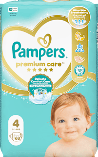 Пелени Premium Care, размер 4 (9-14 kg) Pampers Premium Care
