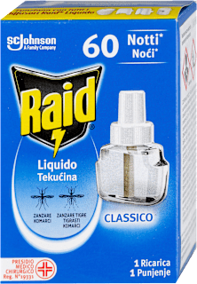 Polnilo za električni aparat proti komarjem Liquido Classic Raid