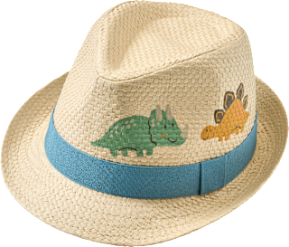 Strohhut mit Dino-Motiv, beige, Gr. 48/49 PUSBLU