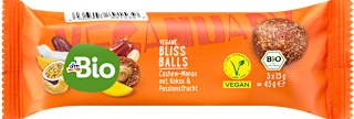 Fruchtkonfekt Bliss Balls Cashew-Mango mit Kokos & Passionsfrucht dmBio