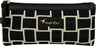 Kosmetiktasche Grafisches Muster Schwarz/Creme manòu