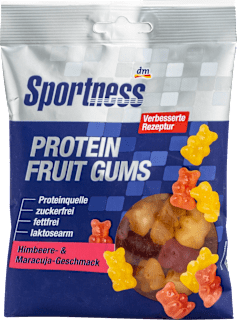 Protein Fruit Gums Himbeere- und Maracuja-Geschmack Sportness