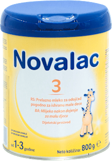 Novalac 3 - prelazno mleko za odojčad pogodno za ishranu male dece, od 1-3 godine Novalac