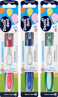 Zahnbürste Kinder erste Zähnchen extra weich 0 bis 3 Jahre Dontodent