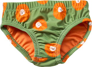 Schwimmwindel mit Löwen-Muster, grün + orange, Gr. 86/92 PUSBLU