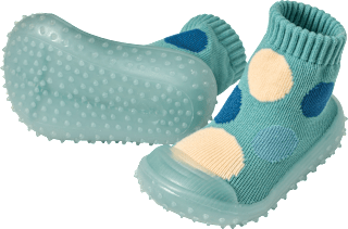 Abenteuer Socken mit Punkte-Muster, grün, Gr. 21/22 PUSBLU