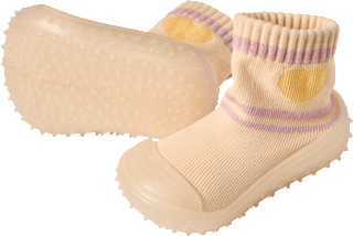Abenteuer Socken, beige + lila, Gr. 19/20 PUSBLU