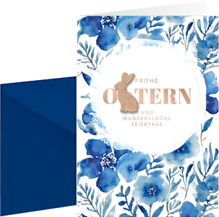 Grußkarte Ostern Holz Hase CACTUS