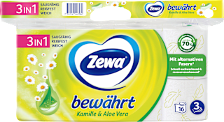 Toilettenpapier bewährt Kamille 3-lagig (16x150 Blatt) Zewa