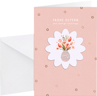 Grußkarte Ostern Lasercut Blume CACTUS