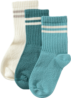Socken mit Streifen-Muster, blau + beige, Gr. 33/35 ALANA