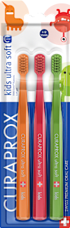 Kids ultra soft zobna ščetka za otroke, 4-12 let, več različic CURAPROX