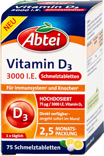 Vitamin D3 3000 I.E. Schmelztabletten Abtei