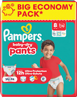 Baby Pants Gr. 8 XL (17+ kg) Big Pack Pampers baby-dry