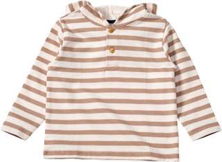 Sweatshirt mit Kapuze & Ringel-Muster, beige & braun, Gr. 122 ALANA