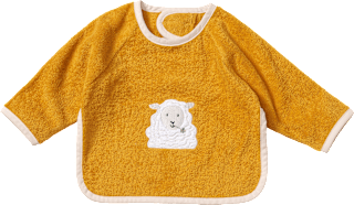 Lätzchen mit Ärmel & Schaf-Applikation, gelb ALANA